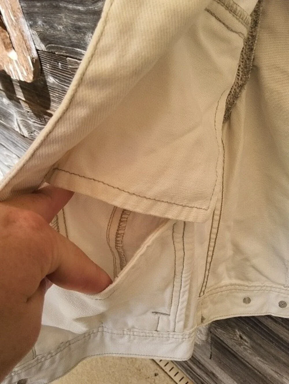Free People White Hooded Jean Jacket Size XS